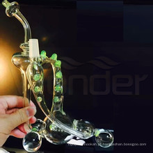 Tubo de água de vidro para fumar com hunders de estilo